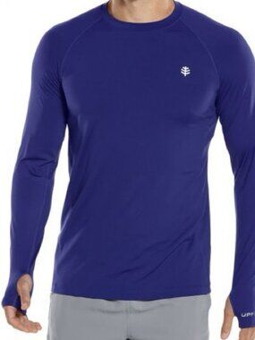 Coolibar Mens Sz M Purple UPF 50 Agility Long Sleeve Performance Tee Shirt